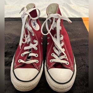 Converse High Tops Burgundy Red Shoes